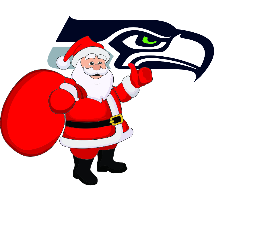 Seattle Seahawks Santa Claus Logo iron on paper